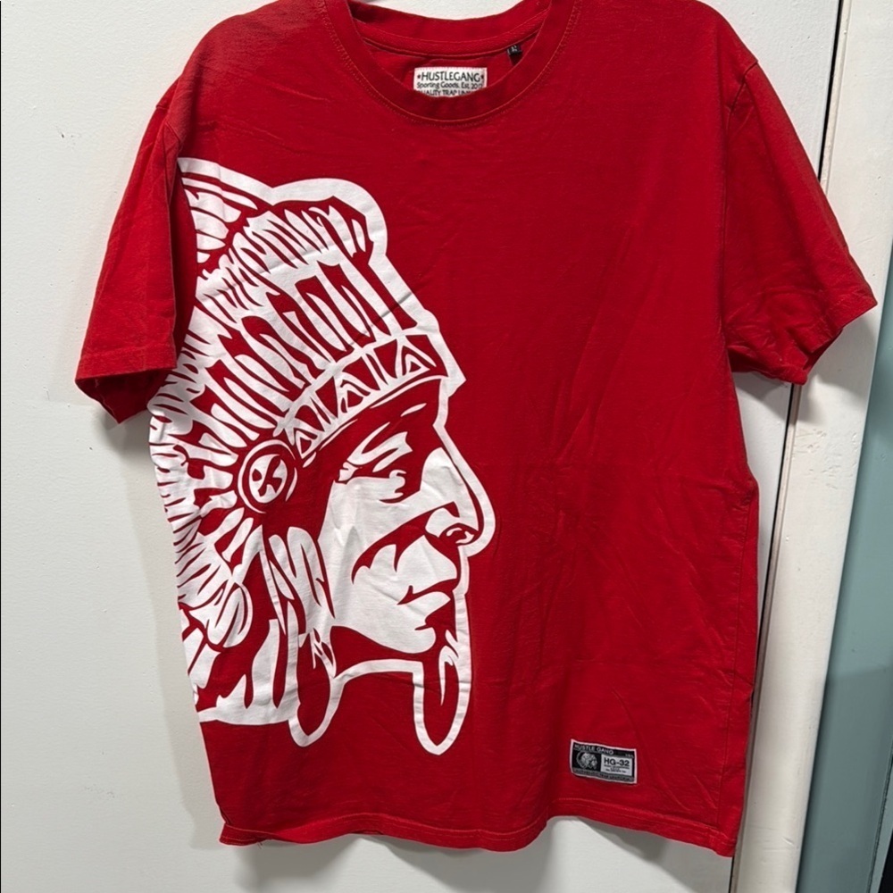 Hustle Gang Red Graphic T-Shirt for Men